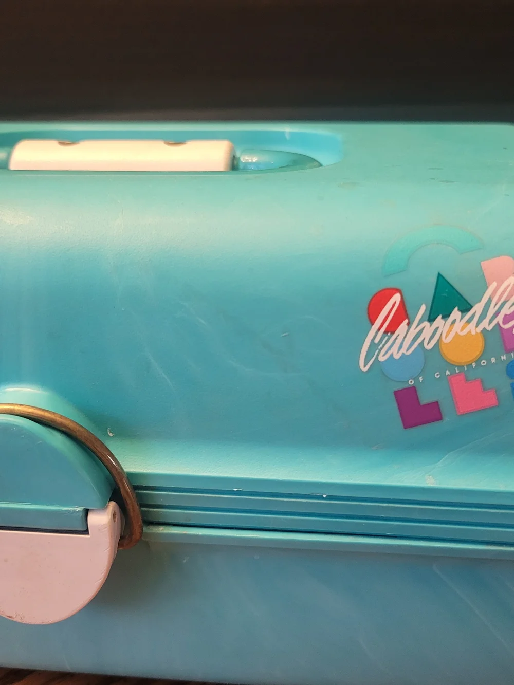 1980s Caboodles of California Teal Swirl Makeup Case Vintage Retro